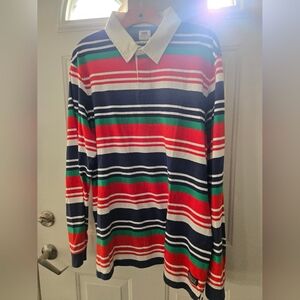 Classic Striped Men's Shirt in Red, Green, and Blue